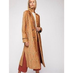 Free people out all night coat tapestry, duster jacket sz small